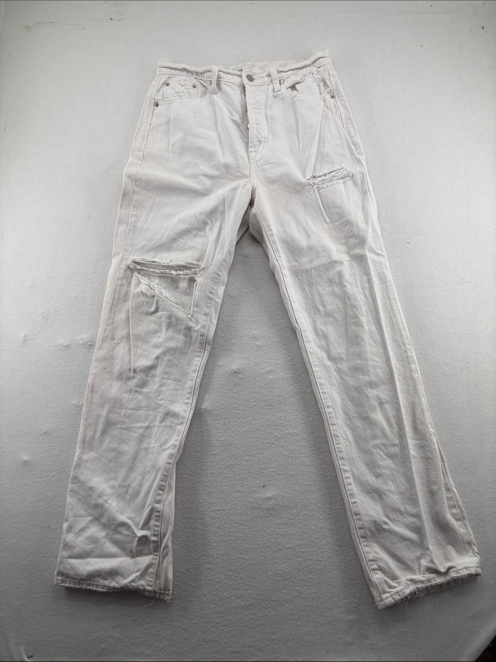 pistola White Distressed Straight-Leg Chinos